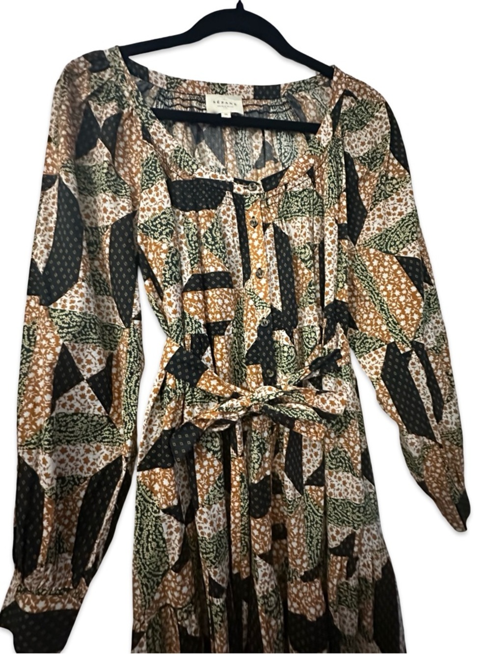 SEZANE Yuliana Dress size 2/EU 34 Boho Coastal cowgirl maxi Dress - Picture 11 of 12